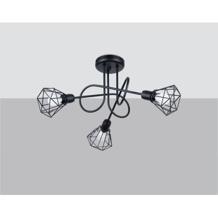 Lustră pe tijă ARTEMIS 3xE14/40W/230V neagră