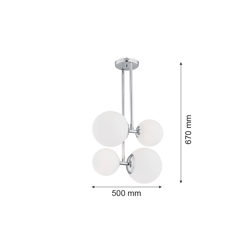 Lustră pe tijă ASPEN 4xE27/15W/230V crom lucios Argon 1646