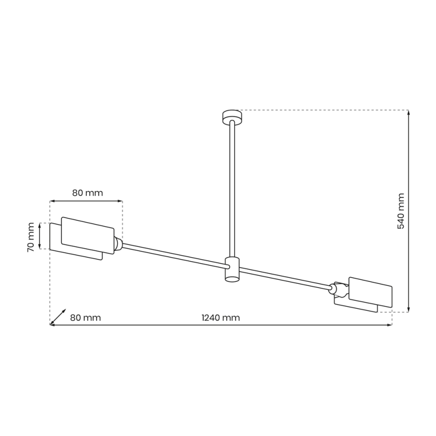 Lustră pe tijă ASTRA 2xE27/60W/230V neagră