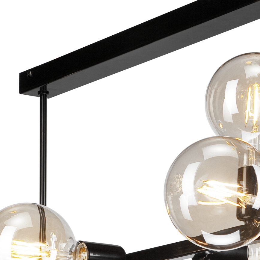 Lustră pe tijă ASTRID 8xE27/60W/230V neagră