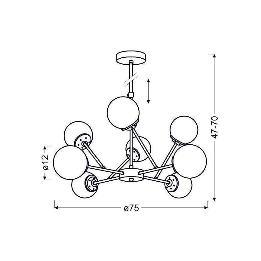 Lustră pe tijă BEST 8xE14/40W/230V