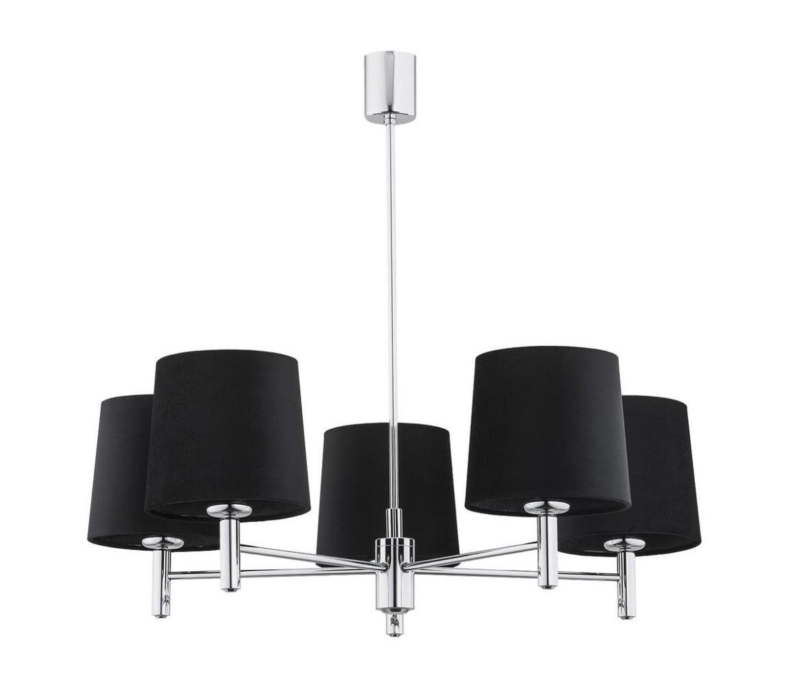 Lustră pe tijă BOLZANO 5xE27/15W/230V neagră Argon 2104