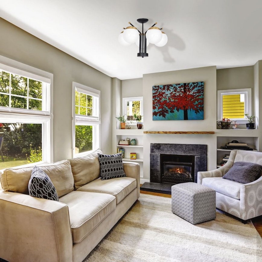 Lustră pe tijă CARINA 5xE14/40W/230V negru