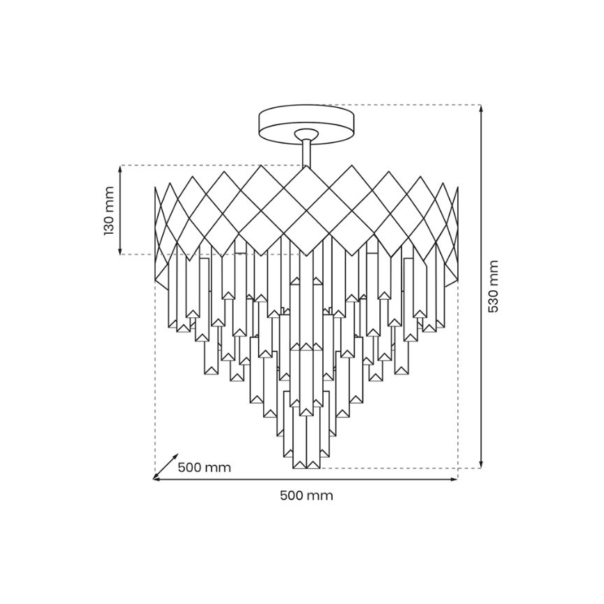 Lustră pe tijă CARISMA 9xE14/40W/230V crom mat