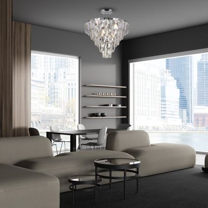 Lustră pe tijă CHELSEA 6xE14/40W/230V d. 50 cm crom lucios