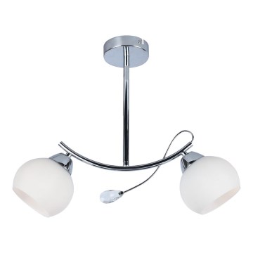 Lustră pe tijă CONNOR 2xE27/15W/230V crom lucios/alb