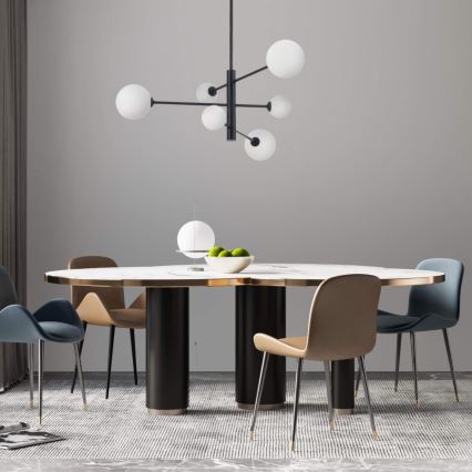 Lustră pe tijă DORADO, 6xG9/40W/230V, neagră