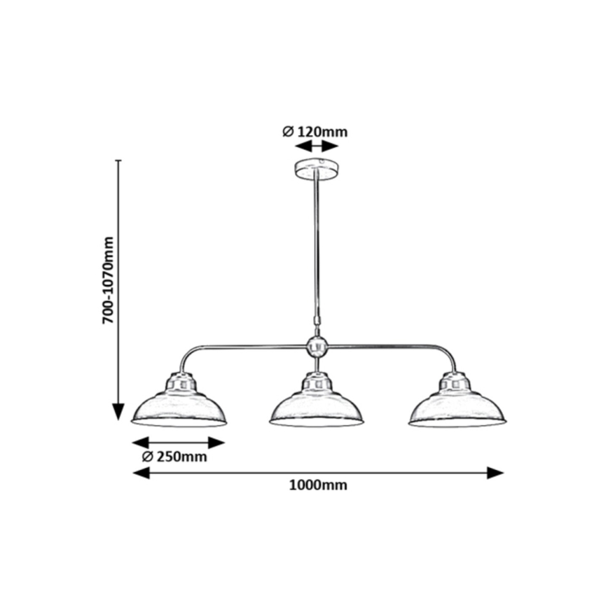 Lustră pe tijă 3xE27/60W/230V Rabalux