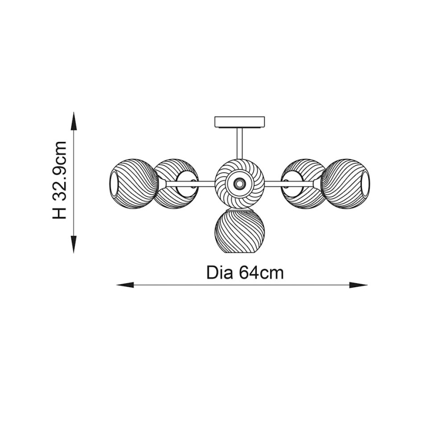 Lustră pe tijă Endon 104050 ALLEGRA 6xE14/7W/230V crom lucios/transparent