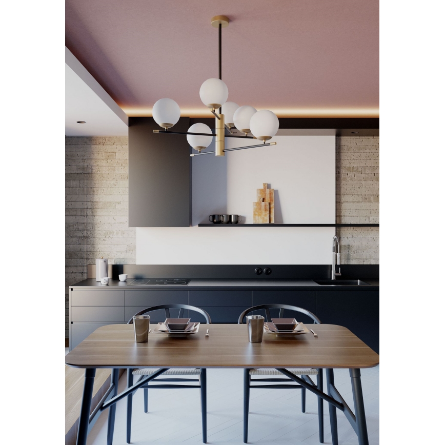 Lustră pe tijă ESSENTIAL 6xE14/28W/230V Redo 01-2950