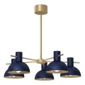 Lustră pe tijă ESTATE MINI 5xE27/15W/230V albastru