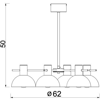 Lustră pe tijă ESTATE MINI 5xE27/15W/230V verde