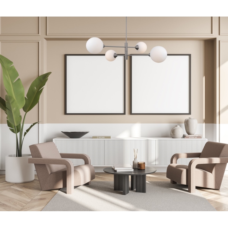 Lustră pe tijă EVORA 4xG9/5W/230V nichel ITALUX