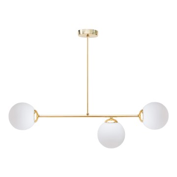 Lustră pe tijă FIRA 3xE27/60W/230V auriu