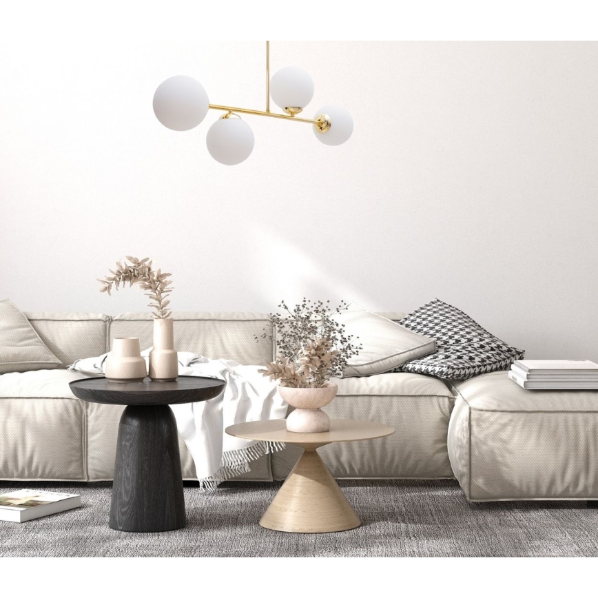 Lustră pe tijă FIRA 4xE27/60W/230V auriu