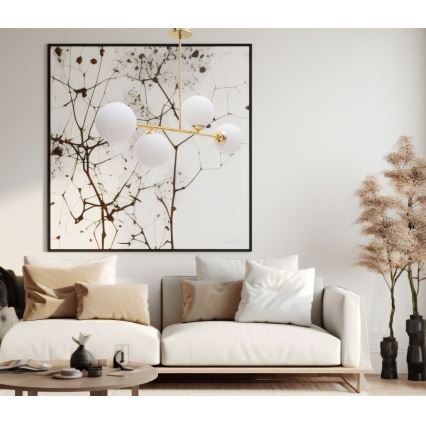 Lustră pe tijă FIRA 4xE27/60W/230V auriu