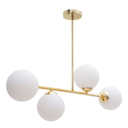 Lustră pe tijă FIRA 4xE27/60W/230V auriu