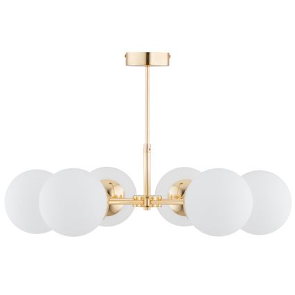 Lustră pe tijă FOTON 6xE14/40W/230V aurie/albă
