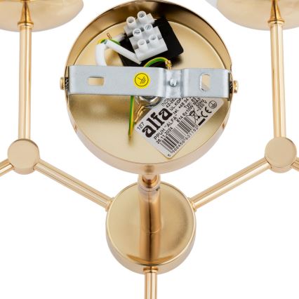 Lustră pe tijă FOTON 6xE14/40W/230V aurie/albă