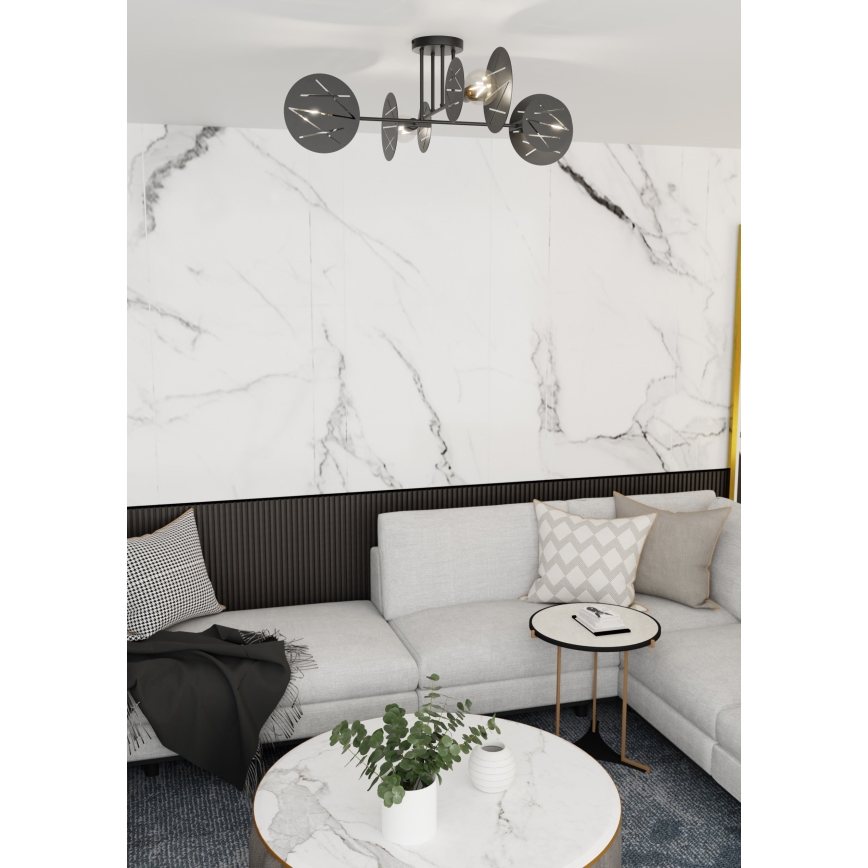 Lustră pe tijă FRICK 4xE27/15W/230V negru