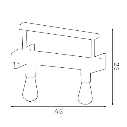 Lustră pe tijă HARD 2xE27/60W/230V
