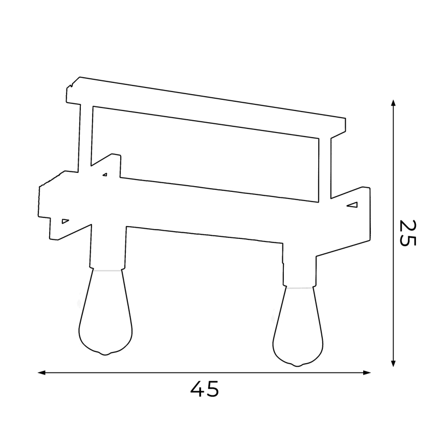 Lustră pe tijă HARD 2xE27/60W/230V