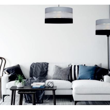 Lustră pe tijă HELEN 3xE27/15W/230V neagră/gri/crom lucios