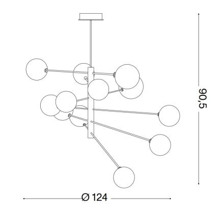 Lustră pe tijă Ideal Lux EQUINOXE 12×G4/2W/230V