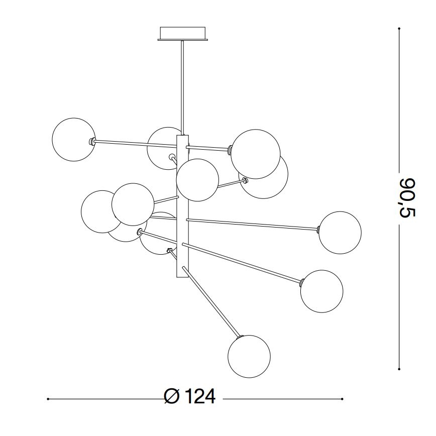 Lustră pe tijă Ideal Lux EQUINOXE 12×G4/2W/230V