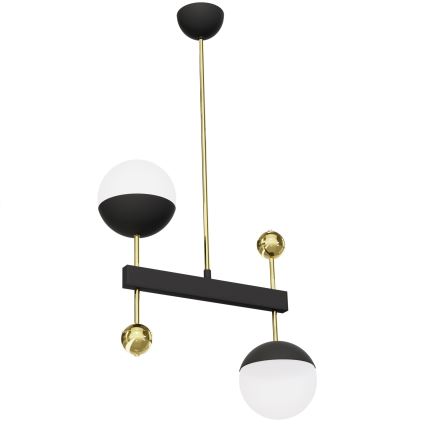 Lustră pe tijă Jupiter 1986 DEGO 2xG9/10W/230V negru/auriu