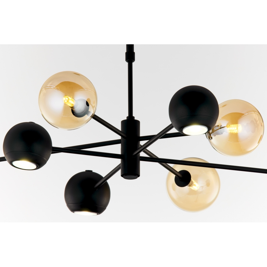 Lustră pe tijă Jupiter 1994 MOKA 4xGU10/10W/230V + 4xG9/10W/230V negru/bej