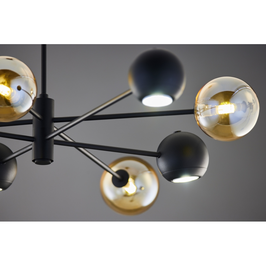 Lustră pe tijă Jupiter 1994 MOKA 4xGU10/10W/230V + 4xG9/10W/230V negru/bej