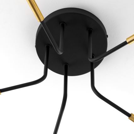 Lustră pe tijă Jupiter 2040 BURANO 5xG9/10W/230V negru/auriu/transparent