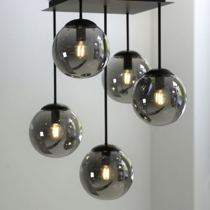 Lustră pe tijă JUST LIGHT. 14602-18 WIDOW 5xE14/25W/230V negru