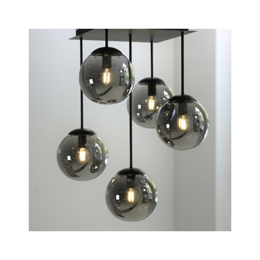 Lustră pe tijă JUST LIGHT. 14602-18 WIDOW 5xE14/25W/230V negru