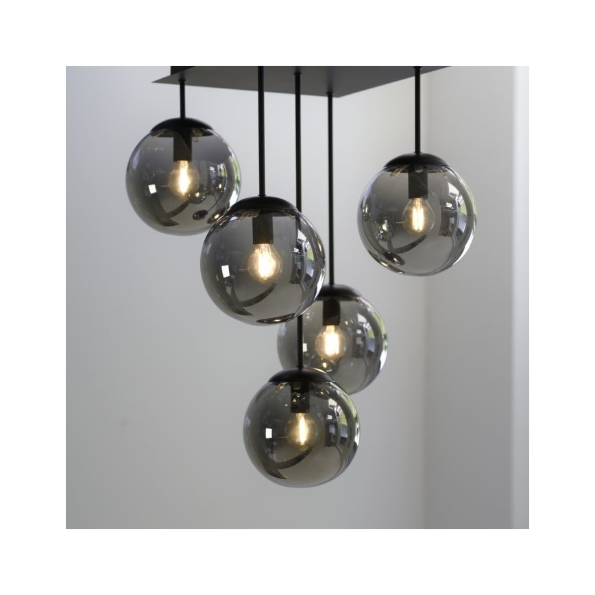 Lustră pe tijă JUST LIGHT. 14602-18 WIDOW 5xE14/25W/230V negru