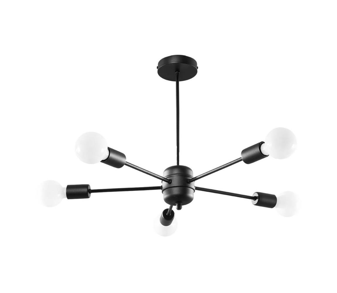 Lustră pe tijă LANGO 5xE27/60W/230V neagră SL.1022