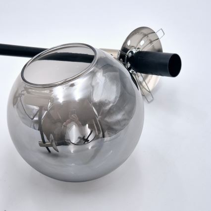 Lustră pe tijă LILOU 4xE14/5W/230V crom mat/fumuriu