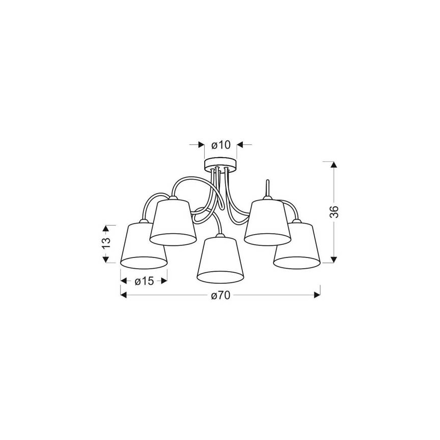 Lustră pe tijă LUK 5xE14/40W/230V