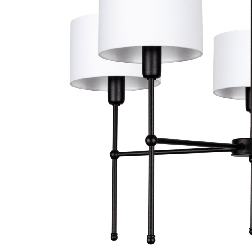 Lustră pe tijă MADELA 5xE14/40W/230V alb/negru