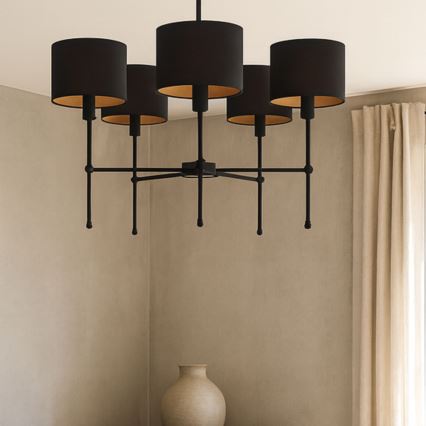 Lustră pe tijă MADELA 5xE14/40W/230V neagră