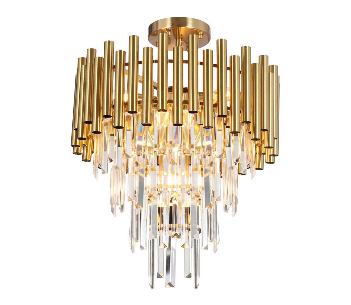 Lustră pe tijă MADISON 9xE14/40W/230V auriu