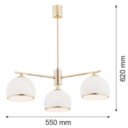 Lustră pe tijă MARBELLA 3xE27/15W/230V alamă Argon 1488