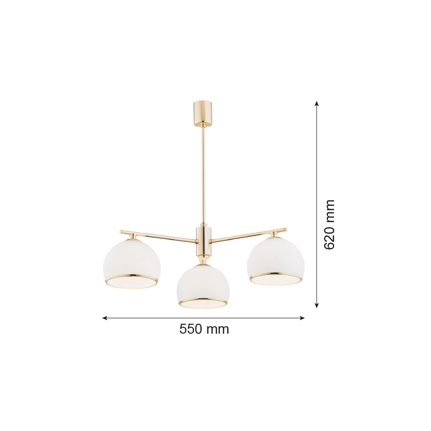 Lustră pe tijă MARBELLA 3xE27/15W/230V alamă Argon 1488