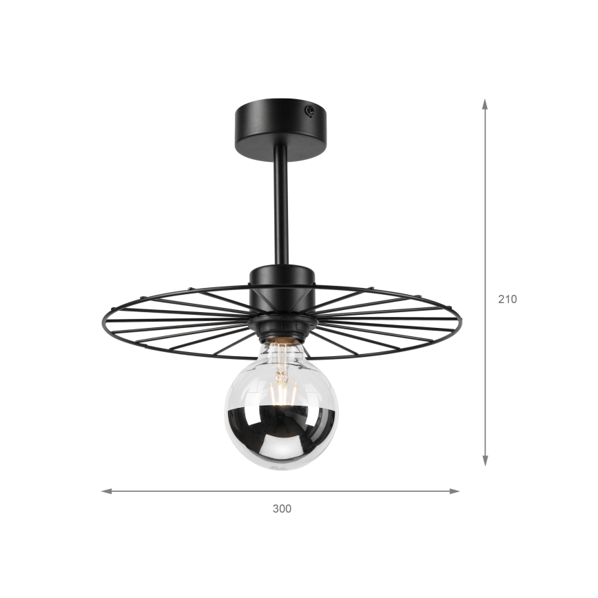 Lustră pe tijă MONTANA 1xE27/15W/230V d. 30 cm negru