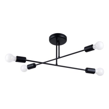 Lustră pe tijă NORAH 4xE27/15W/230V negru