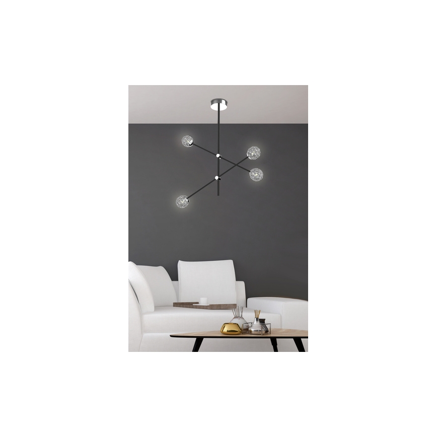 Lustră pe tijă PAKSOS 6xG9/5W/230V neagră