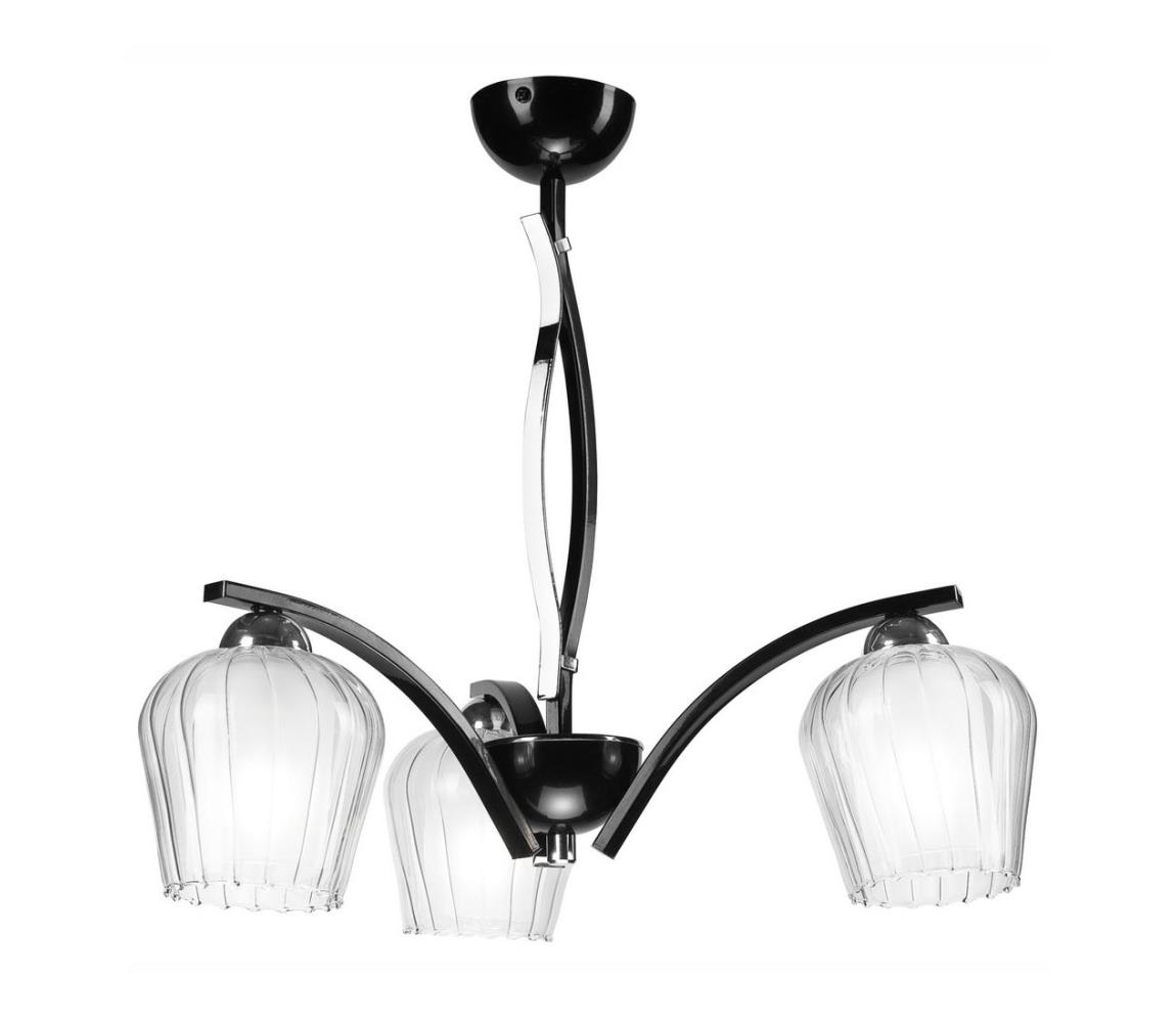 Lustră pe tijă PAULA 3xE27/60W/230V neagră