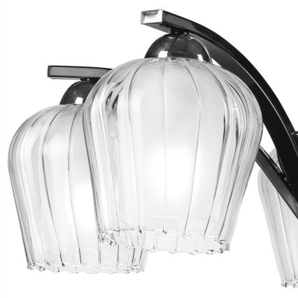 Lustră pe tijă PAULA 5xE27/60W/230V neagră