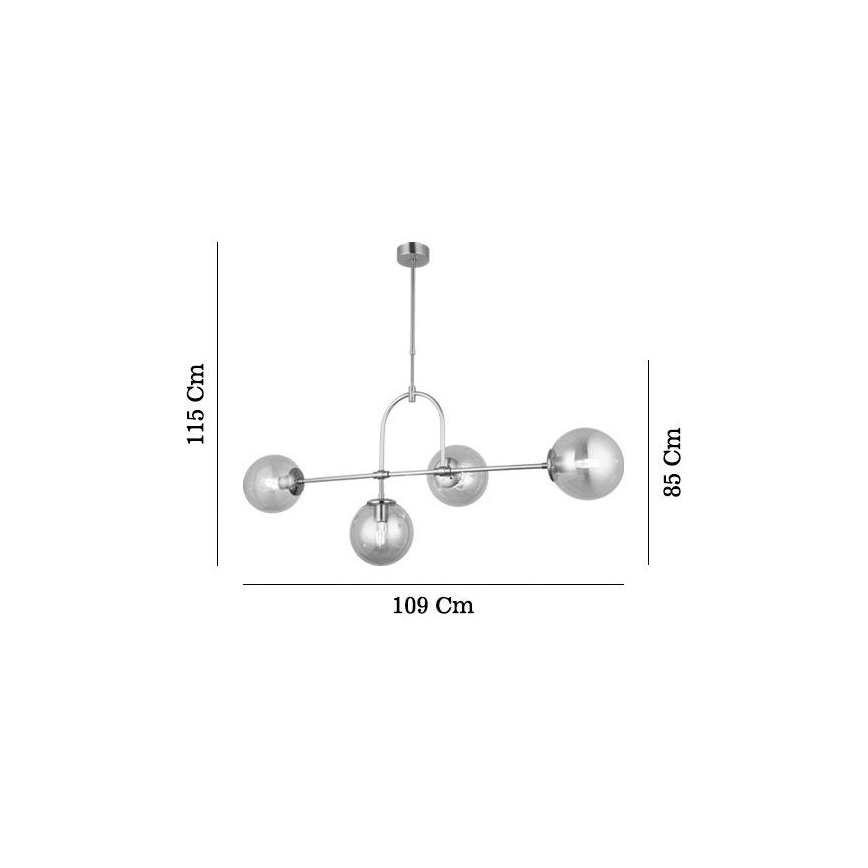 Lustră pe tijă POLINO, 4xE27/40W/230V, finisaj auriu